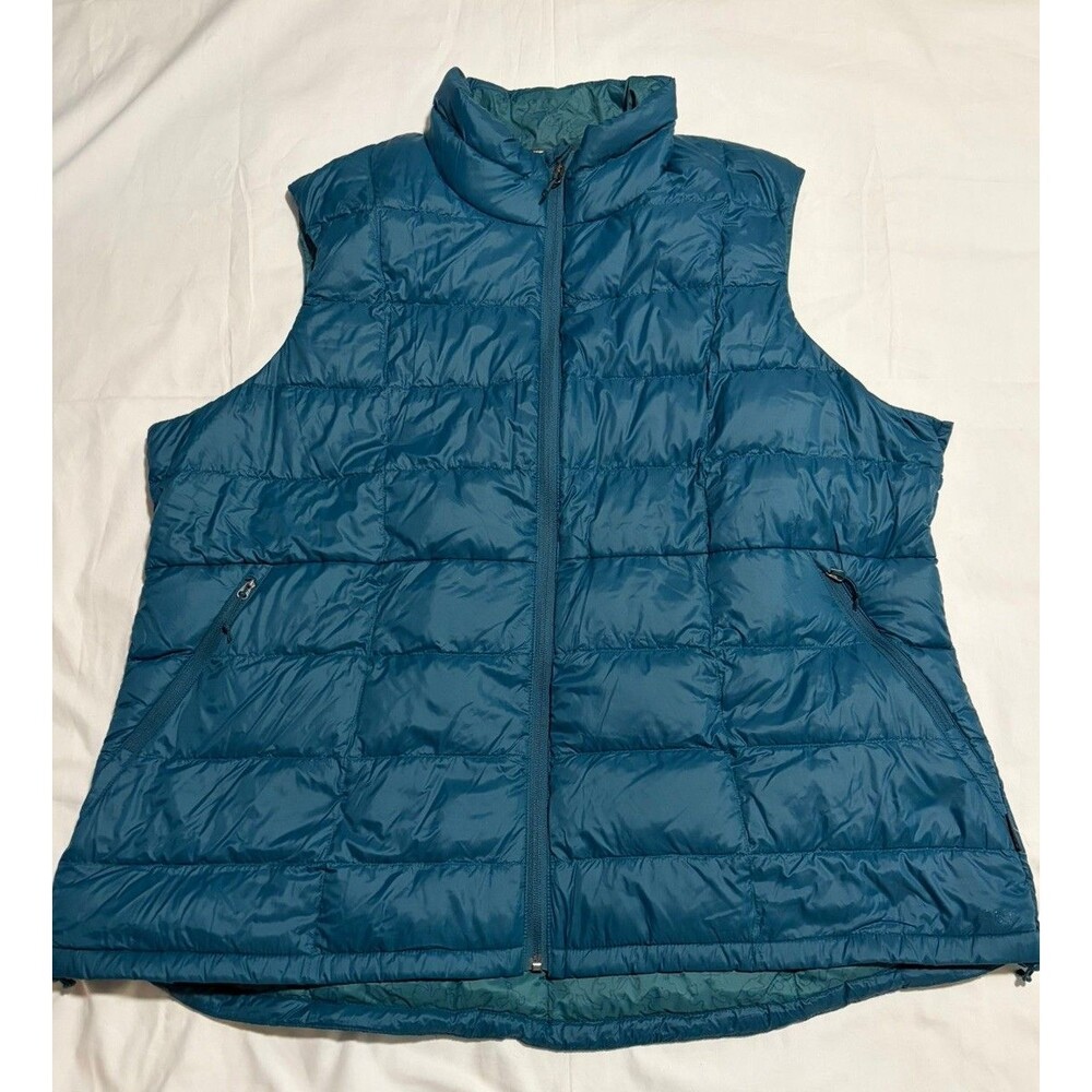 REI Co-op Vest Women 3XL Teal Quilted 650 Micro Down Puffer Full Zip Insulated